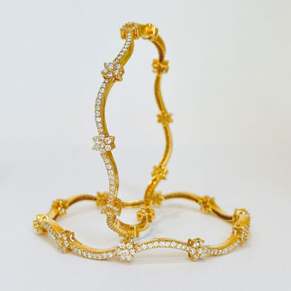 Diamond Studded Gold Bangles