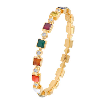 Traditional Navaratna Bangles -Diamond Studded
